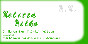 melitta milko business card